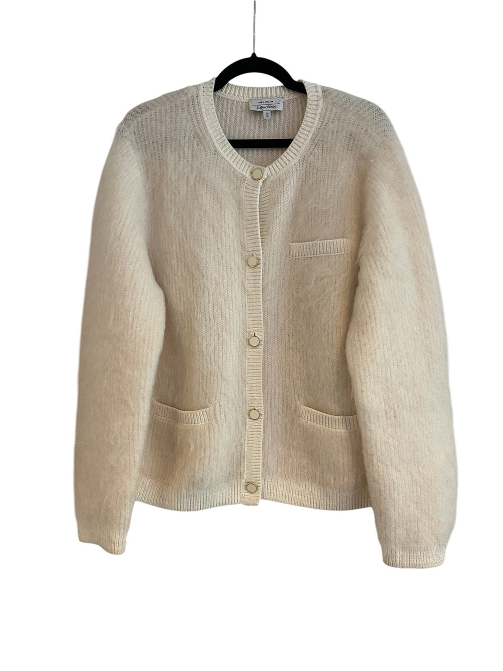 & Other Stories Ivory Button-Front Wool-Blend Cardigan Size L